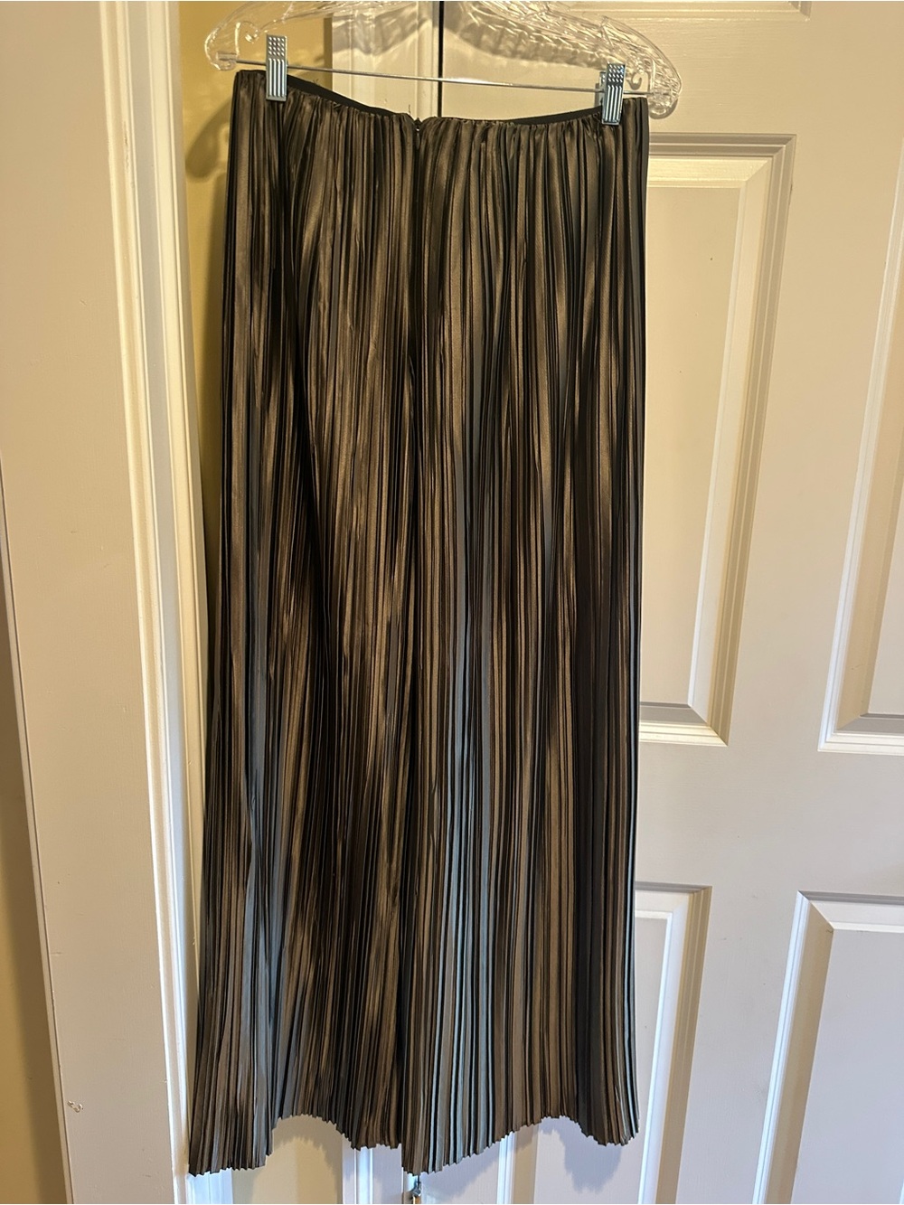 Zara NWT Metallic Pleated Wide Leg Pants Bronze Brown Size M - Picture 6 of 7